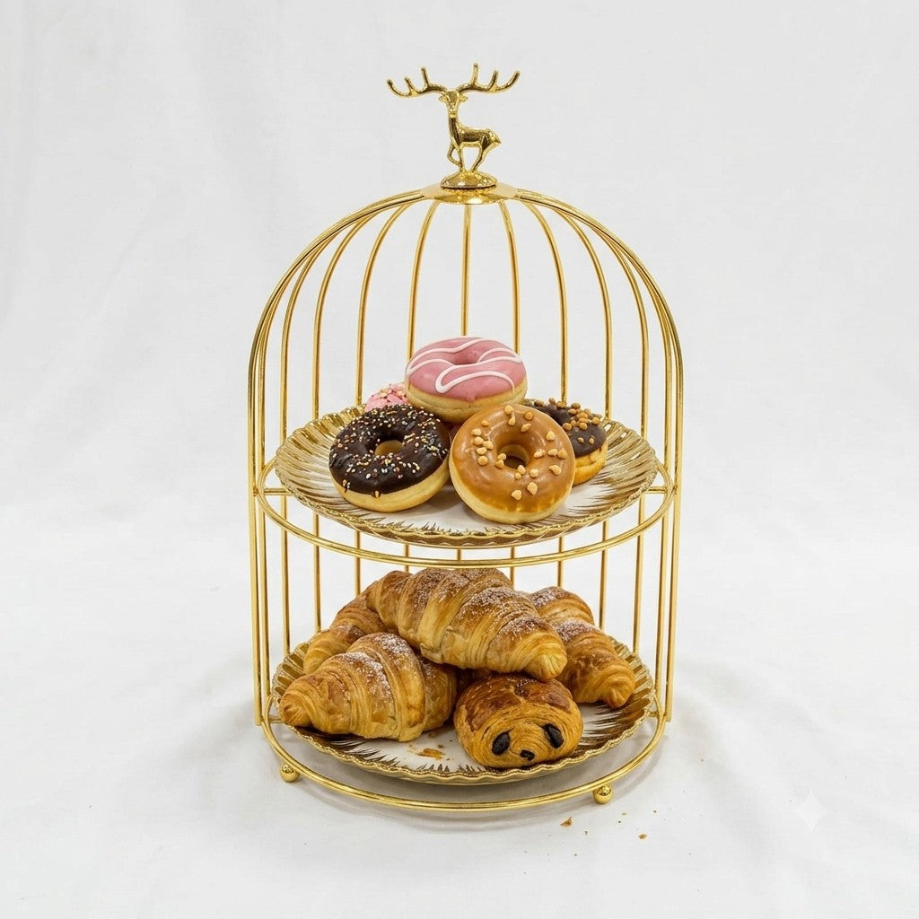 Enchanted Forest Two-Tier Pastry Stand