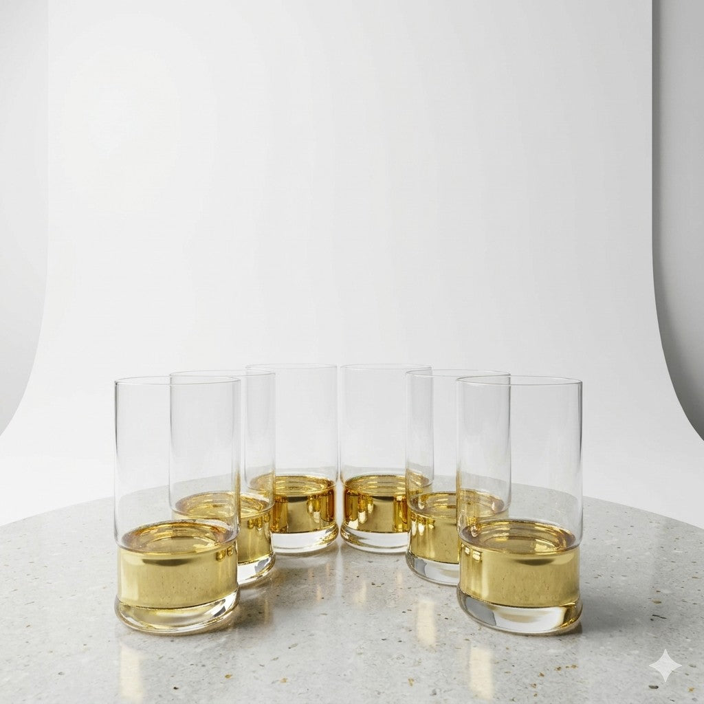 Gold-Base Highball Glass Set