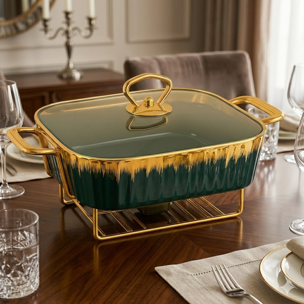Emerald & Gold Ceramic Burner Set