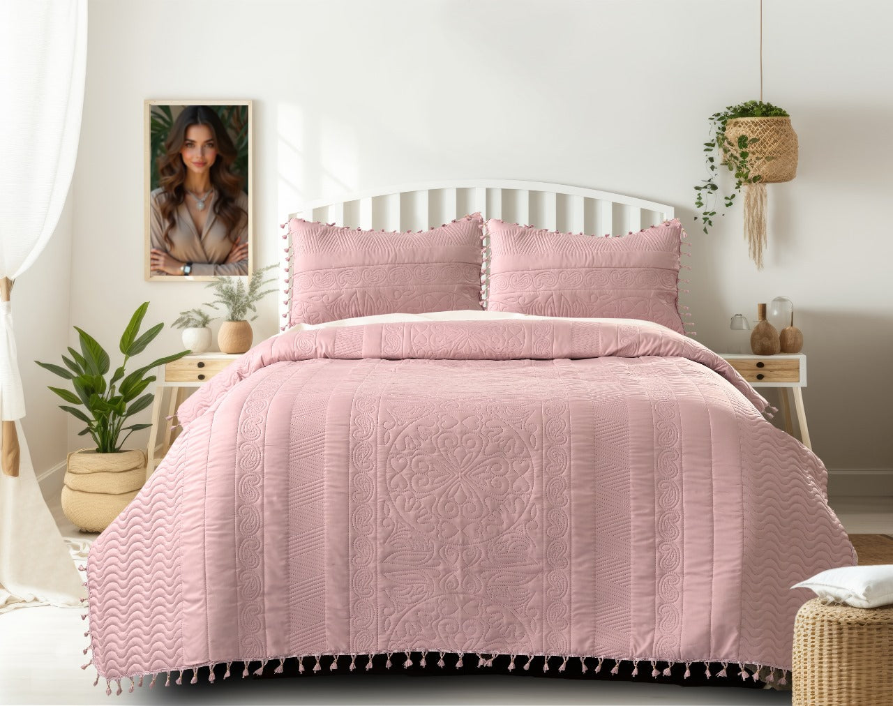 Premium 3-Piece Quilted Bedcover Set