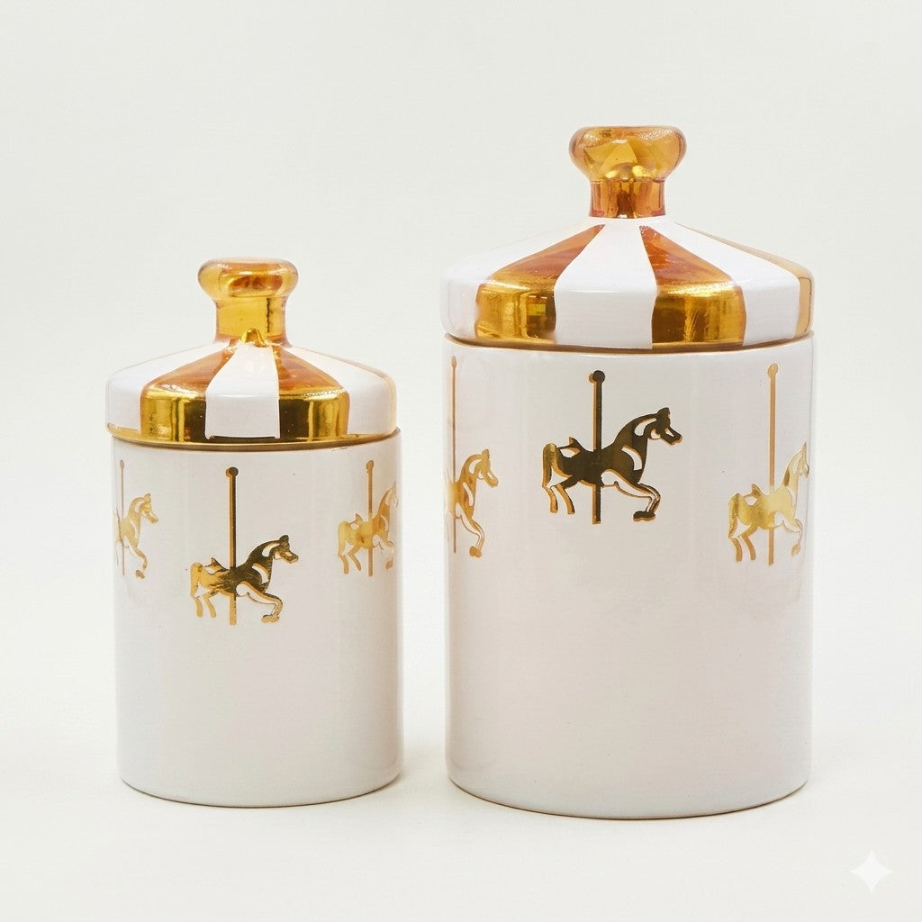 Elegant Ceramic Canister Jars (Set of 2)
