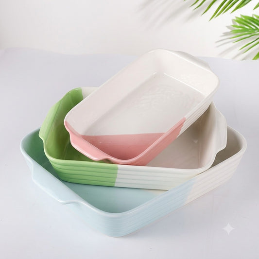 Horizon Color-Block Rectangular Bakeware Set – Set of 3