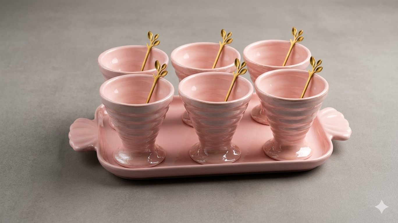 Artisan Pastel Porcelain Dessert Set