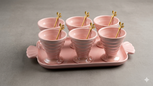Artisan Pastel Porcelain Dessert Set