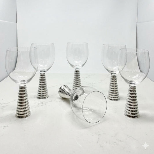 Luxe Metallic Stem Goblet Set