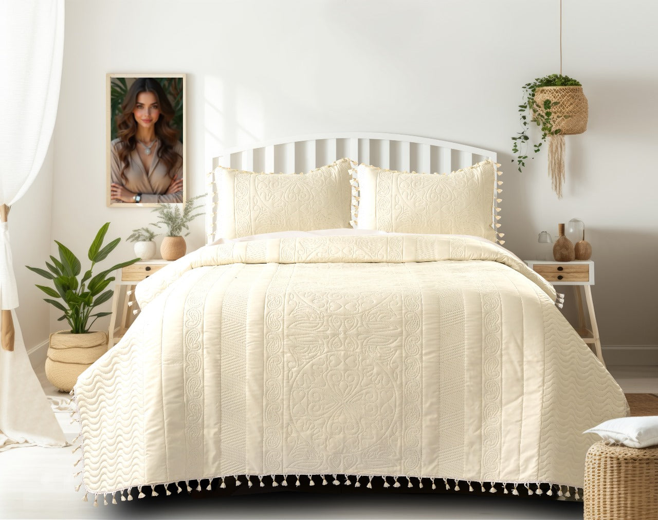 Premium 3-Piece Quilted Bedcover Set