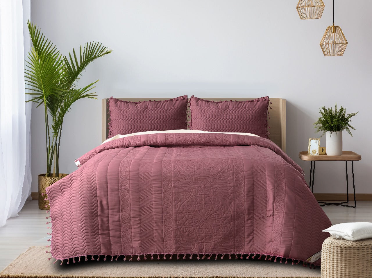 Premium 3-Piece Quilted Bedcover Set